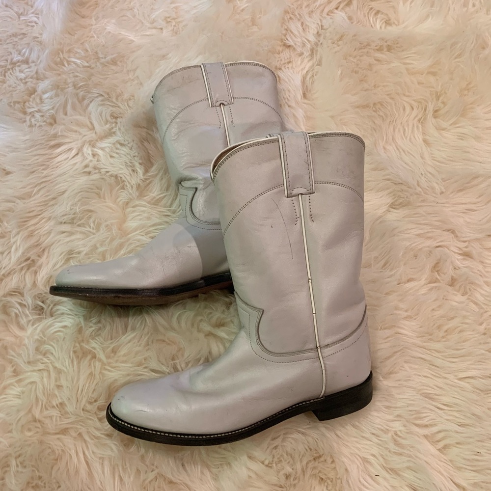 Vintage Justin Western Cowboy Boots, Size 7.5